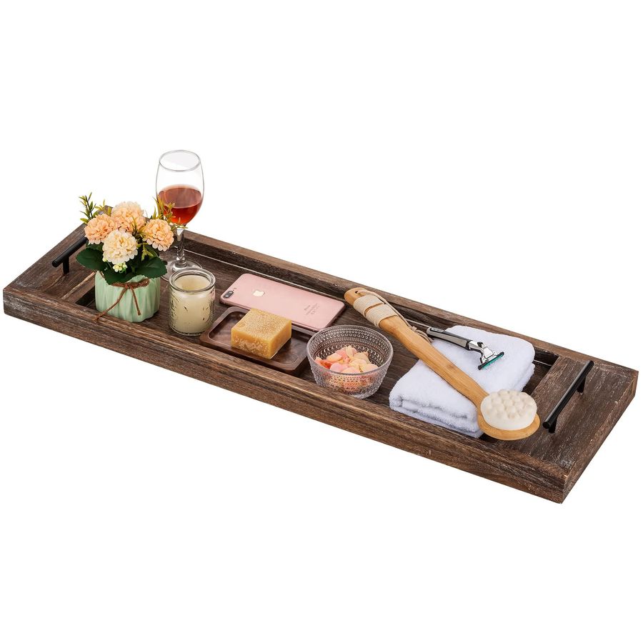 Bathtub Tray Bath Caddy Wood T - Bath Caddy Tray avaliação e preço