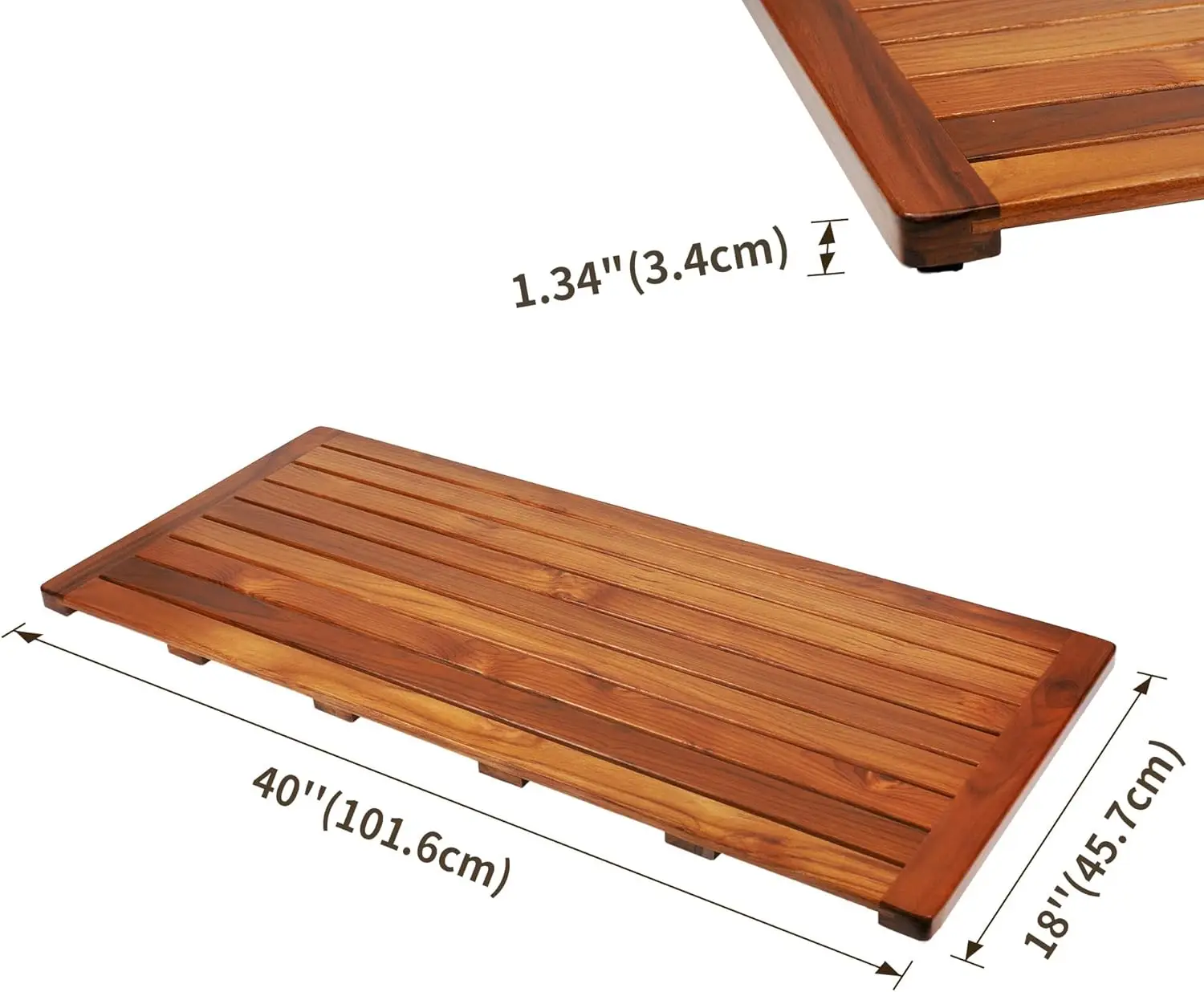Teak Bath Mat, Shower Mat Wood - Home Bathroom Floor Mats avaliação e preço