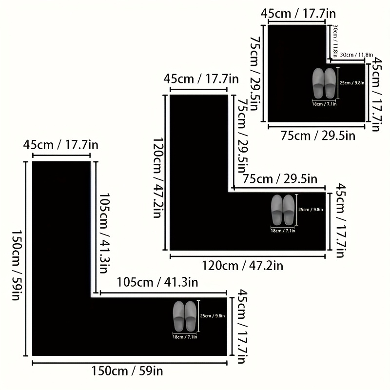L-Shaped Non-Slip Floor Mat fo - Home Bathroom Floor Mats avaliação e preço