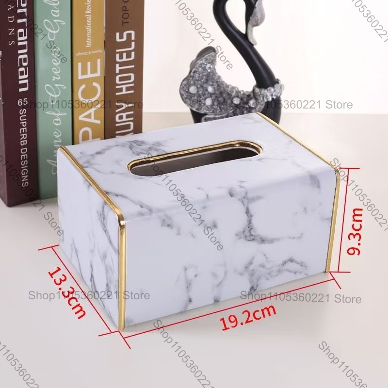 Luxury Marble Texture PU Leath - Home Bathroom Paper Towel Dispenser avaliação e preço